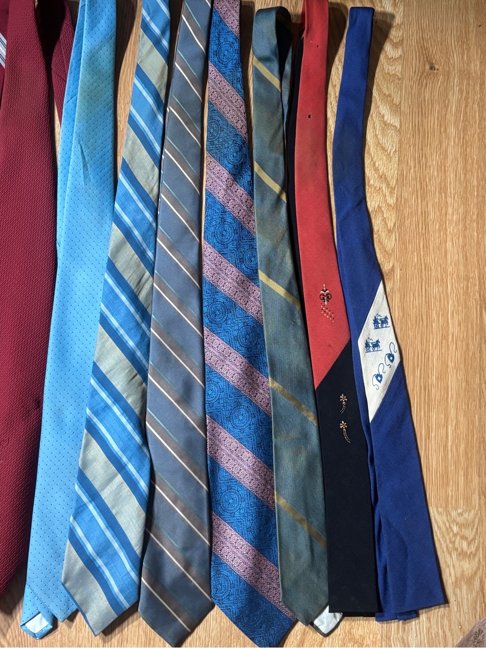 Source Unknown Men's Silk Neckties in Blue, Red, Gray, Green